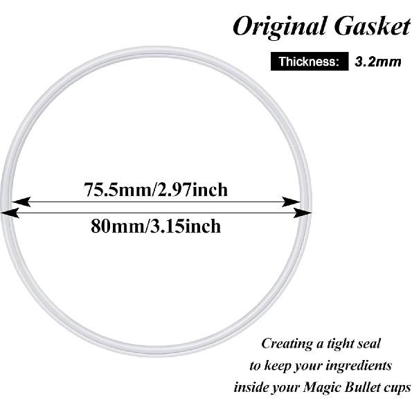 Mudder 6 Pieces Rubber Gasket Replacement Ring Seal White O Ring Compatible with Magic 250w Gasket for Replacement Parts Seal Cups Lids