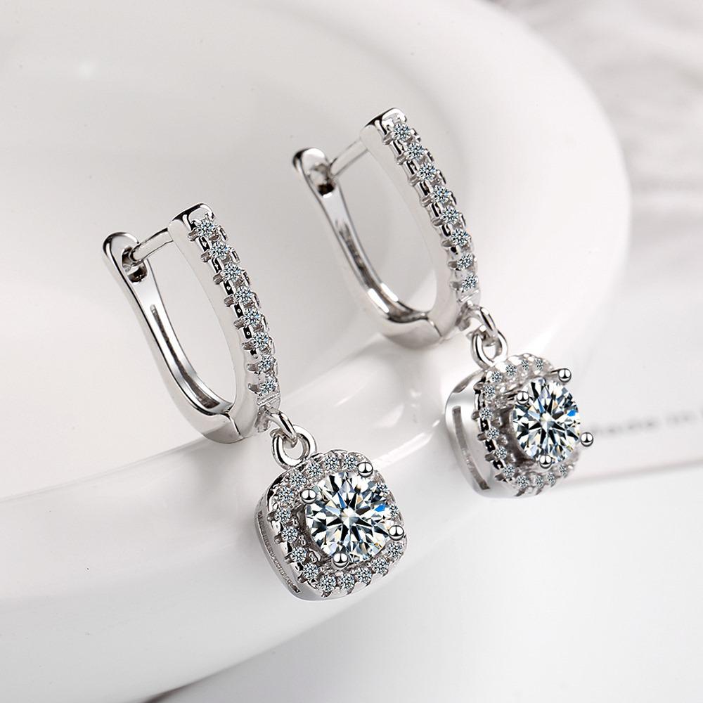 Koreanischer Stil Strass Zirkonia Hängende Ohrstecker für Damen