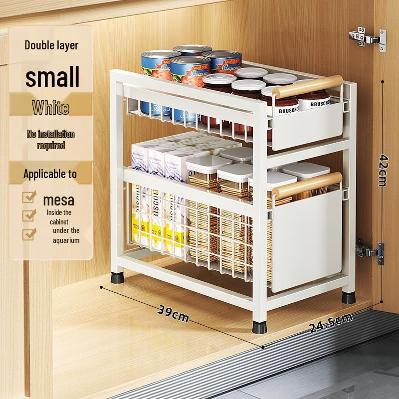 Pull-Out Under-Cabinet Dish Drying Rack and Kitchen Storage Solution