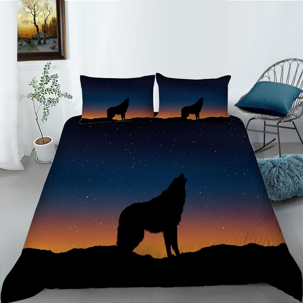 Bedding Two Or Three-Piece Set Wolf Series Digital Printing Polyester