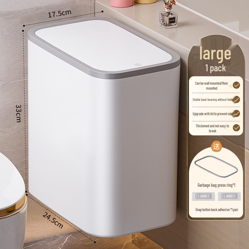 

Настенное мусорное ведро 2024 года с крышкой для узких мест - Идеально для ванной, кухни или гостиной