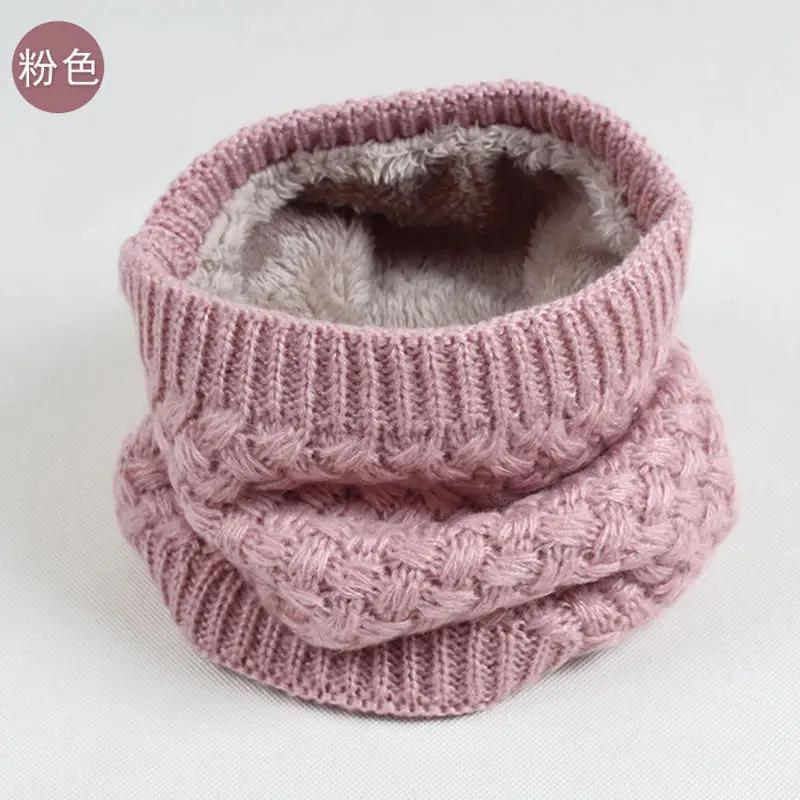 Men Women Winter Knitted Infinity Scarf Polar Fleece Neck Warmer Snood Extreme Warm for Youth Boys Girls
