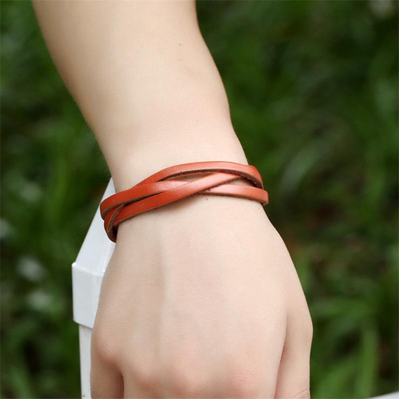 Mehrfarbige japanische und koreanische geflochtene Lederarmbänder – modische Accessoires aus echtem Leder