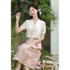 Zhili New Chinese Style Women's Short-Sleeve Shirt & Skirt Set