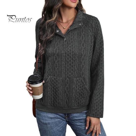 

Осенне-зимняя толстовка с витой текстурой, отложным воротником, плиссированным карманом, длинными рукавами, свободная толстая однотонная эластичная манжета, повседневная одежда, повседневный топ XL темно-серого