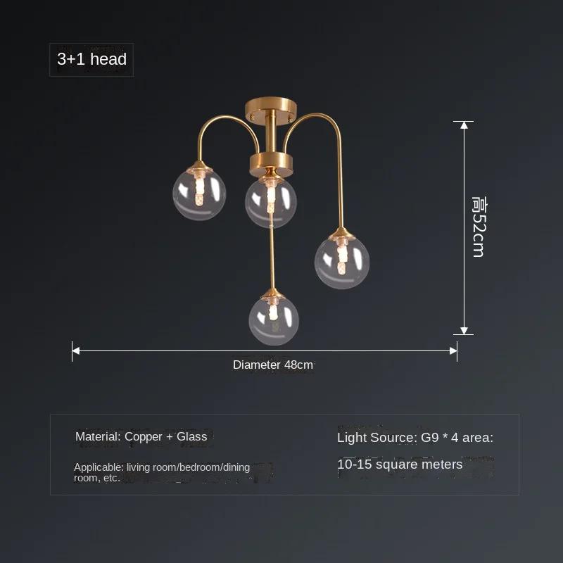 

Люстра из меди, подвесные стеклянные шары, подвесной светильник, потолочный светильник для столовой, современная роскошь, потолочные люстры в стиле деко для помещений Warm White