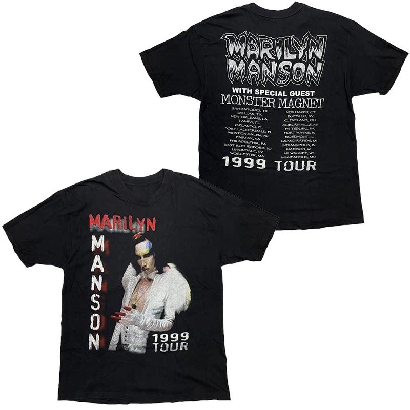 Marilyn Manson Abstract Casual TShirt Luxury Band Brand for Men and Women Top