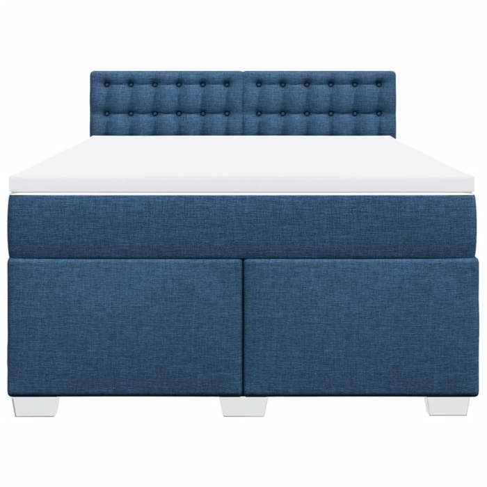 Maison Exclusive - Sommier à lattes de lit avec matelas Bleu 140x200 cm Tissu
