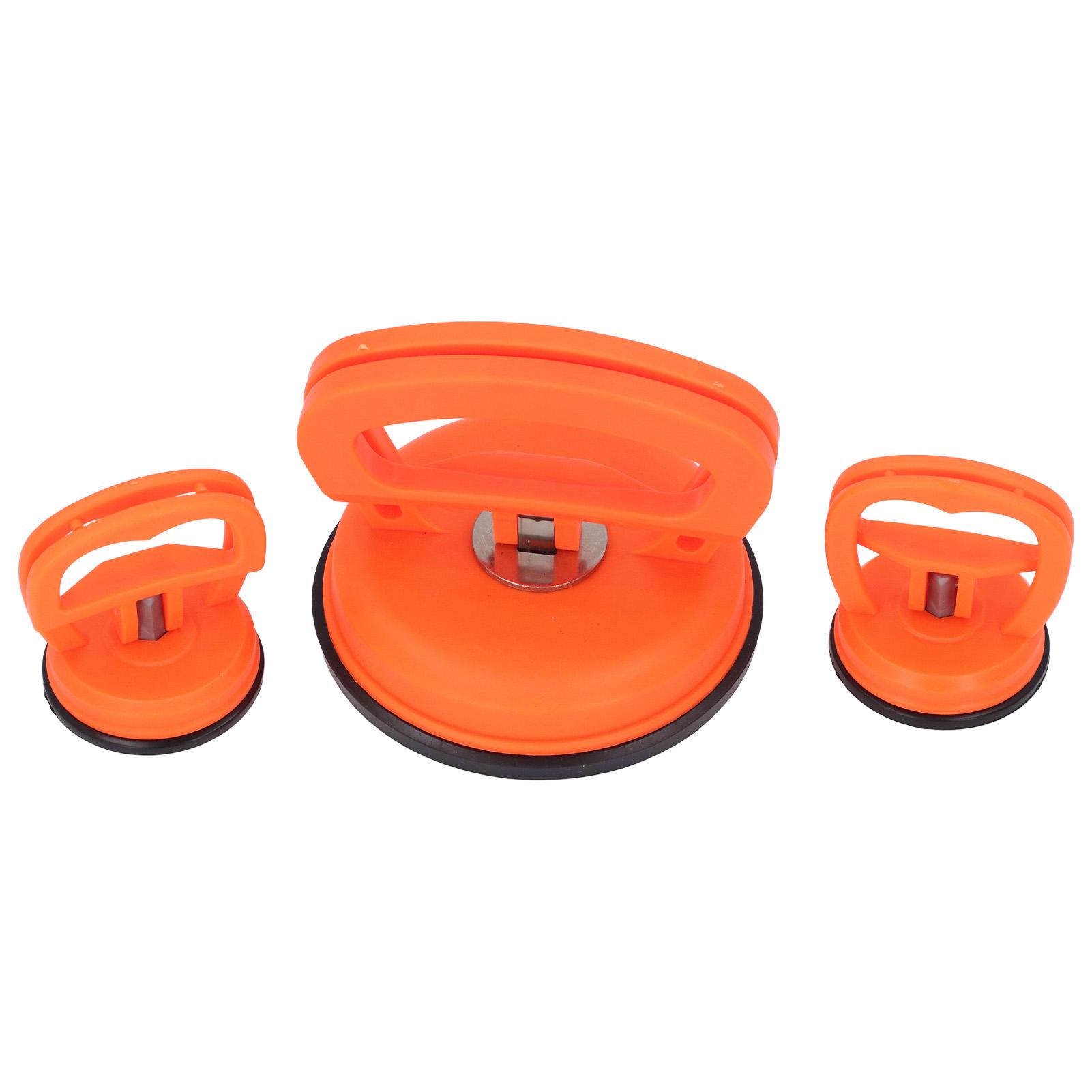 

3PCS Set Car Dent Puller Plastic and Rubber Suction Cup Dent Puller for Automobile Body Glass помаранчевий