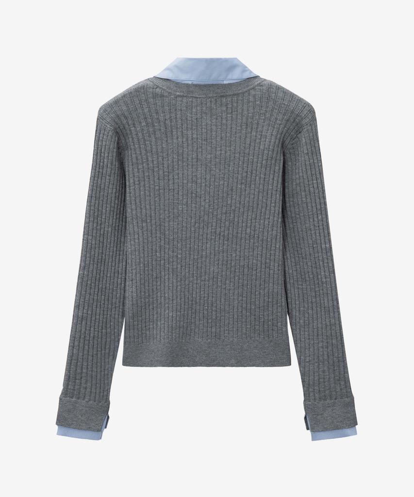 MIND BRIDGE WOMEN [W] Shirt Layered Ribbed Knit - 2 Colors