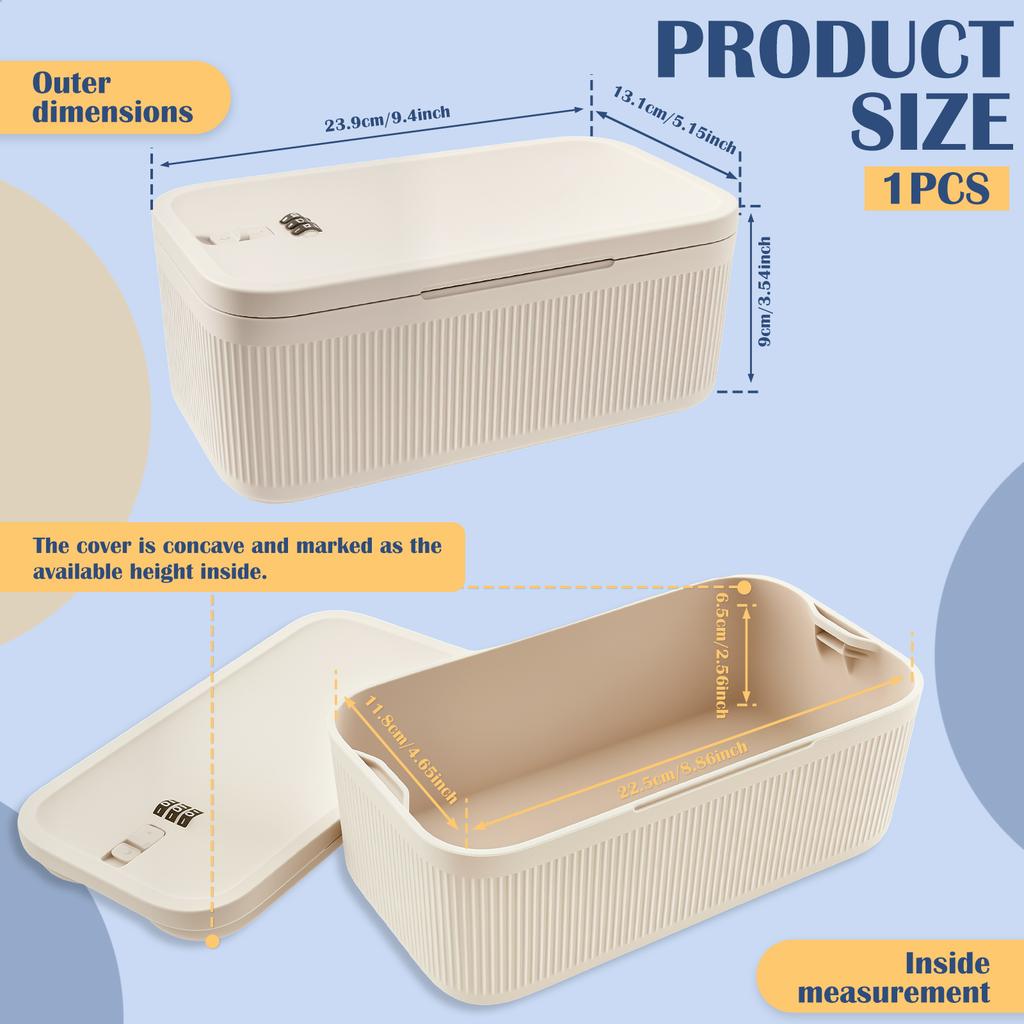 Lockable Storage Box Versatile Safe Small Storage Box Portable Food Refrigerator Container Home Personal Items Safe Lockbox