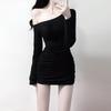 High-End Hepburn Style Off-Shoulder Slim Fit Mom Skirt