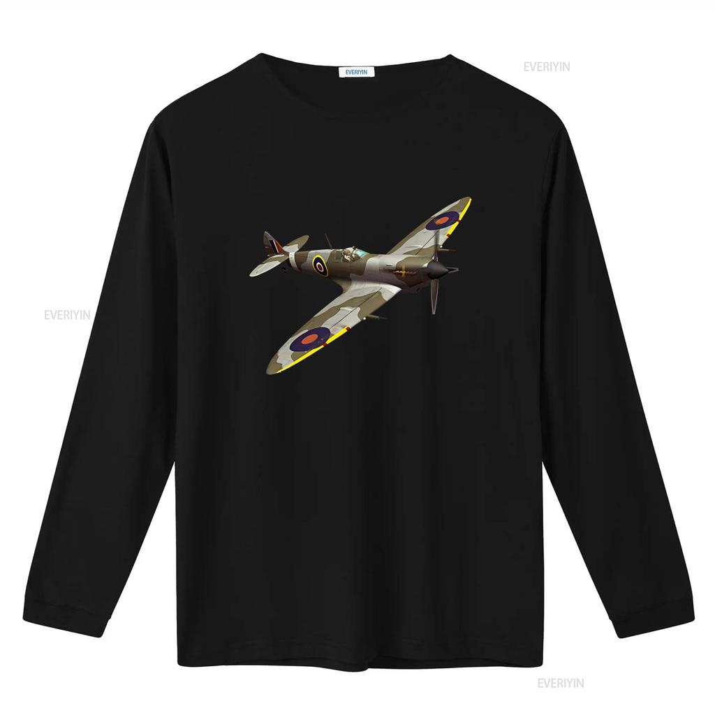 Vintage Supermarine Spitfire Flying Solo Mens Cotton T Shirt Retro Military Aviation Design Comfortable Fit Perfect for