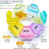 Large Capacity Pill Organizer Weekly 7 Day Compartments Easy Open Daily Pill Box Portable Pill Dispenser Case