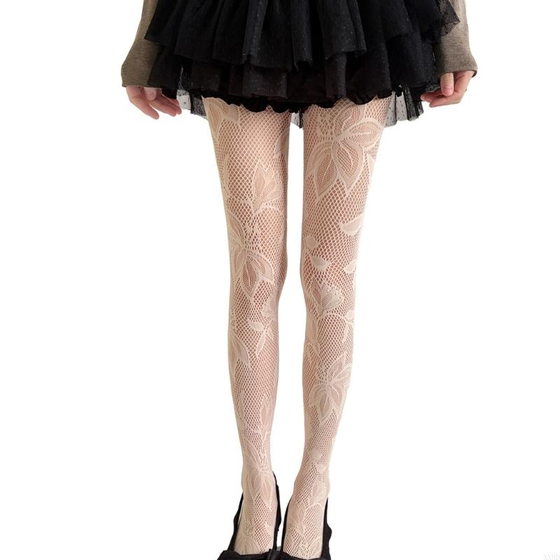 Women'S Fashionable Mesh Tights With Floral Patterned Sheer Pantyhose Stockings For Everyday Use And Party Wear