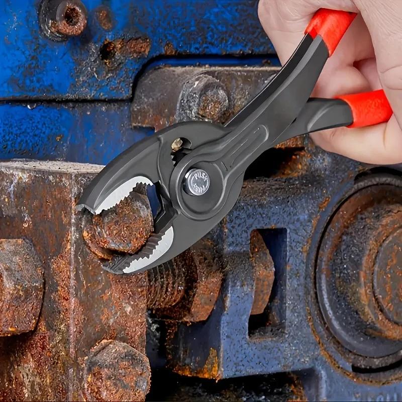 8-Inch Snap-Ring Pliers Stainless Steel Multi-Function Quick Adjust Home Repair Pliers Large Opening Pipe & Wire Hand Tool