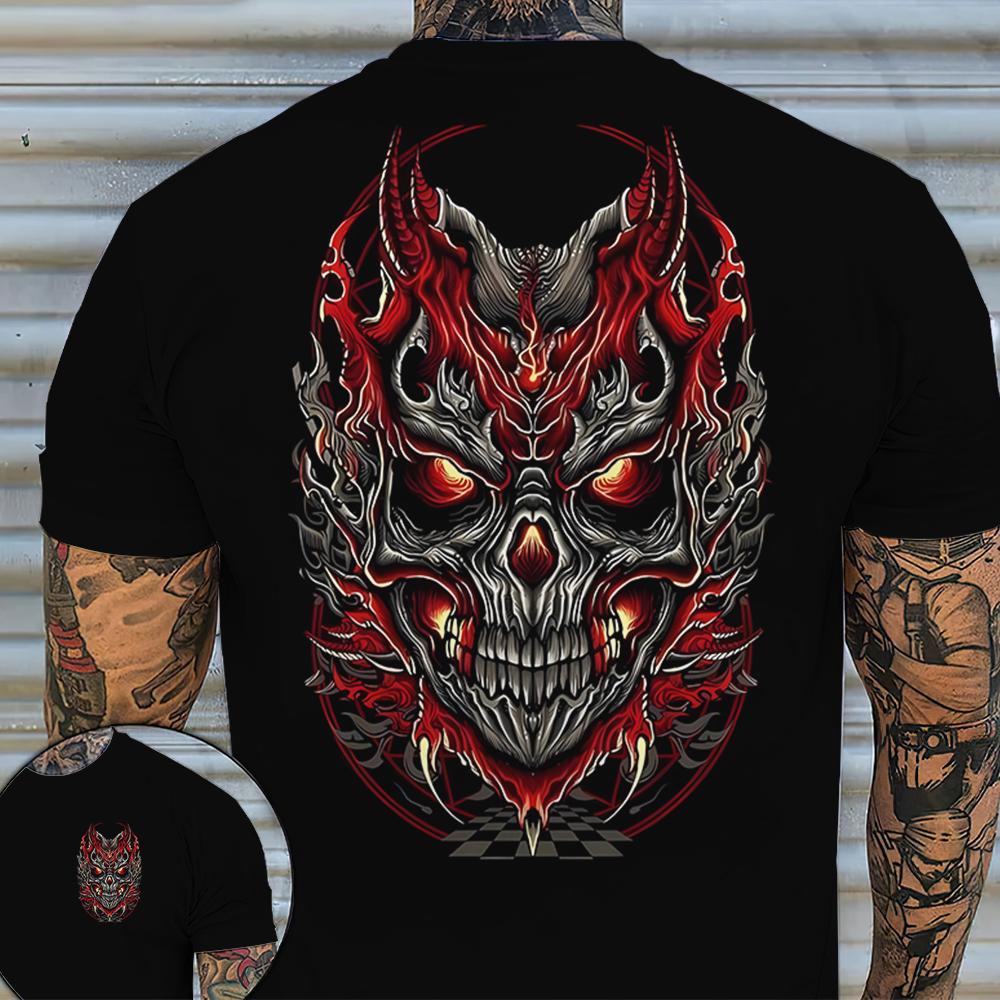 Vintage T-shirts For Men Shirts Short Sleeve Tops Skull Graphic Clothing O Neck Oversized Streetwear 5xl Summer Men's Shirt Tees