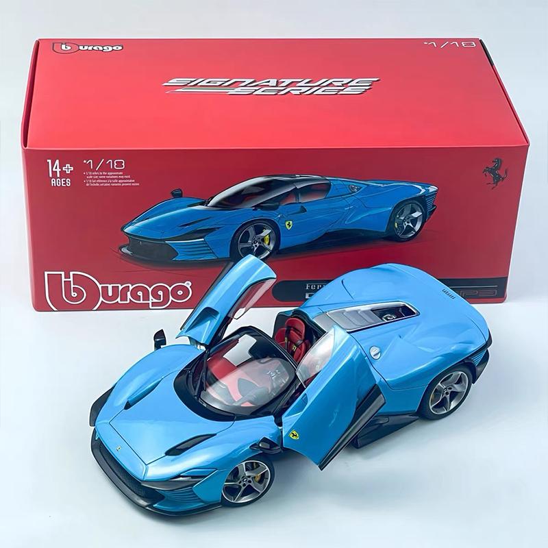 In Stock Bburago 1:18 Ferrari Daytona Sp3 Supercar 50 Series Simulation Alloy Miniature Diecasting Model Customized Toy Gift