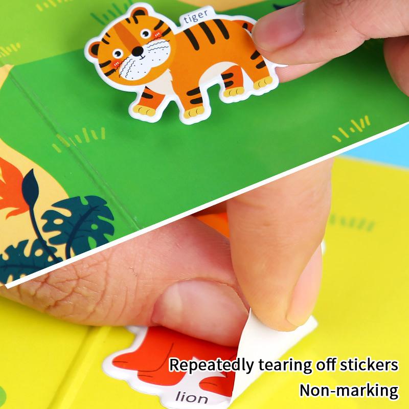 Reusable Sticker Book - Jelly Stickers For Toddlers, Kids Sticker Activity Book, Travel Toys For Road Trip, Car & Airplane