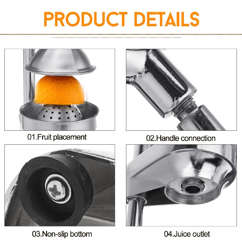 Household Stainless Steel Citrus Fruits Squeezer Orange Lemon Manual Juicer Lemon Fruit Pressing Machine Hand Press Juicer 47*43*21cm