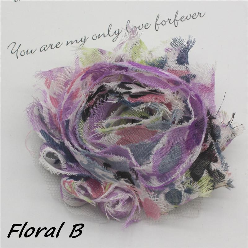 

30 шт. 2,5-дюймовый шифоновый цветок с потертостями для новорожденного, повязка на голову для принцессы, одежда для девочек, платья, швейные принадлежности, принт из шифона, цветы