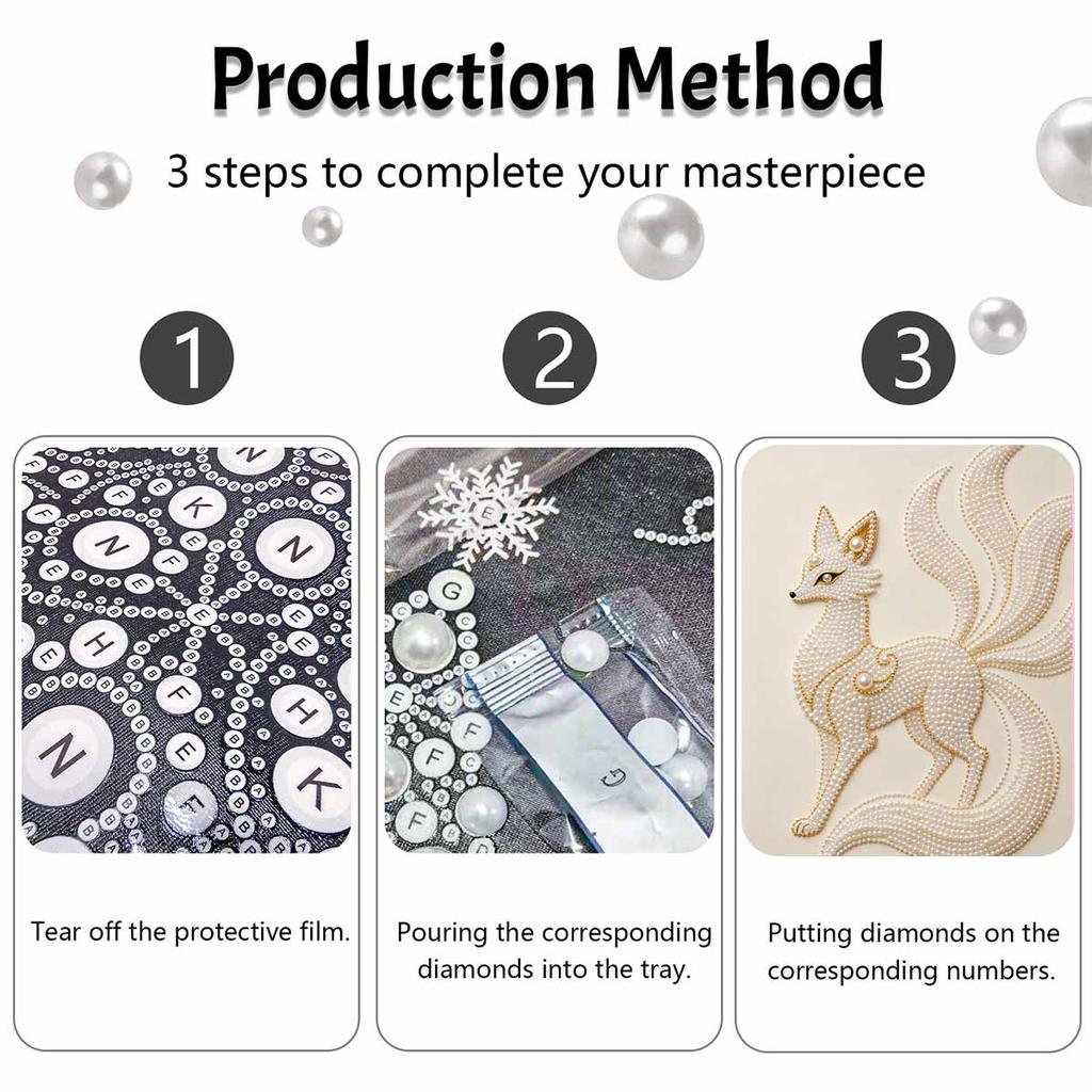 DIY Perlen Diamant Malerei Kits für Erwachsene und Anfänger, Elegantes Fuchs Funkelnde Malerei Handwerk Haus Wanddekoration handgemachtes Geschenk