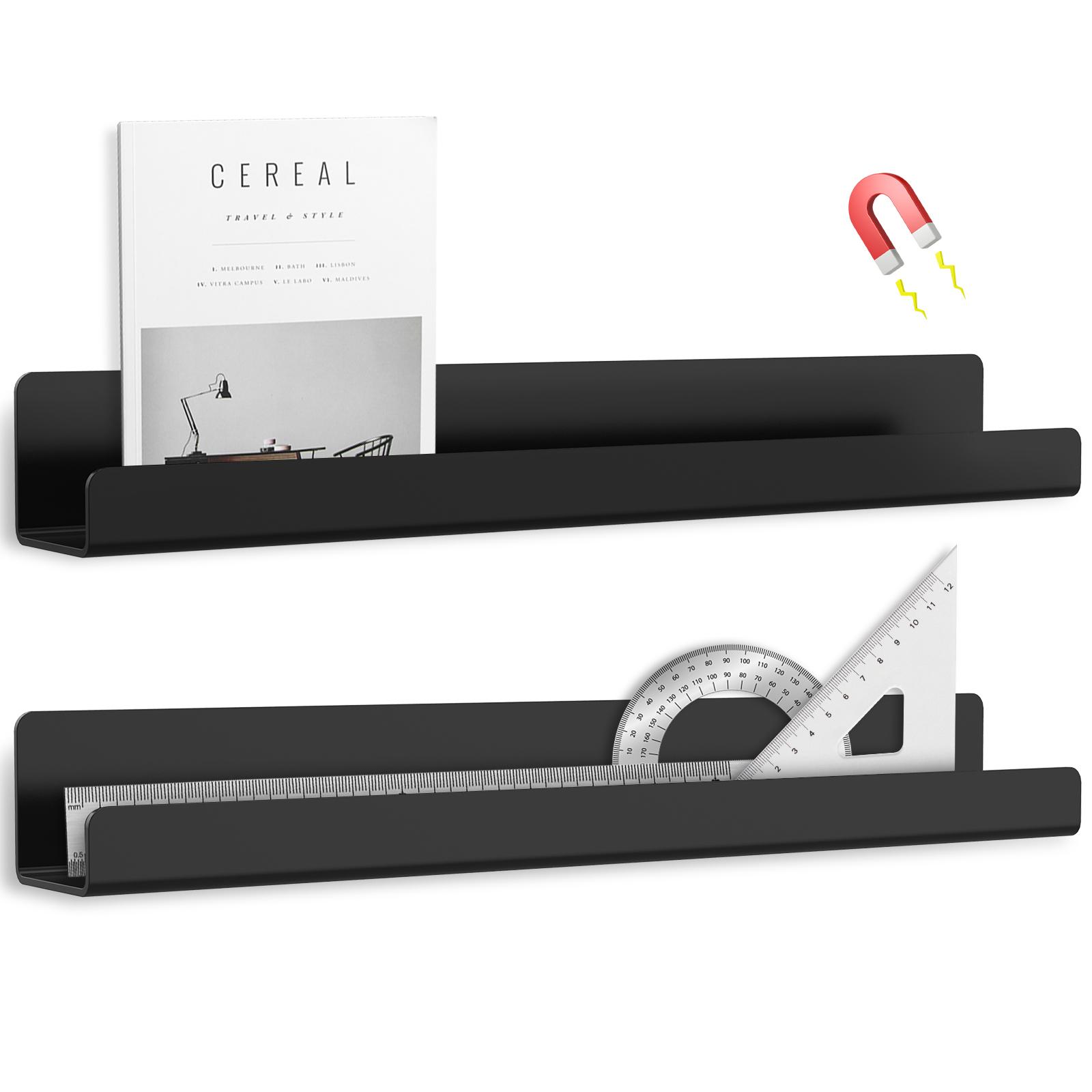 2 шт. акриловые магнитные полки для книг, подвесные настенные стеллажи для хранения, полки для картин, полки для детской комнаты, класса, холодильника.