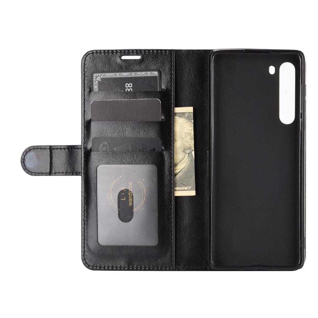 Motorola Edge Leather Flip Case with Crazy Horse Texture & Photo Frame