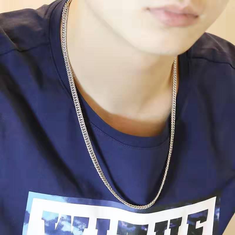 Herren- & Damen Nicht Anlaufende Titanstahl Kubanische Kette Halskette - Hip-Hop, Edelstahl Schlüsselbein- & Pullover-Stil