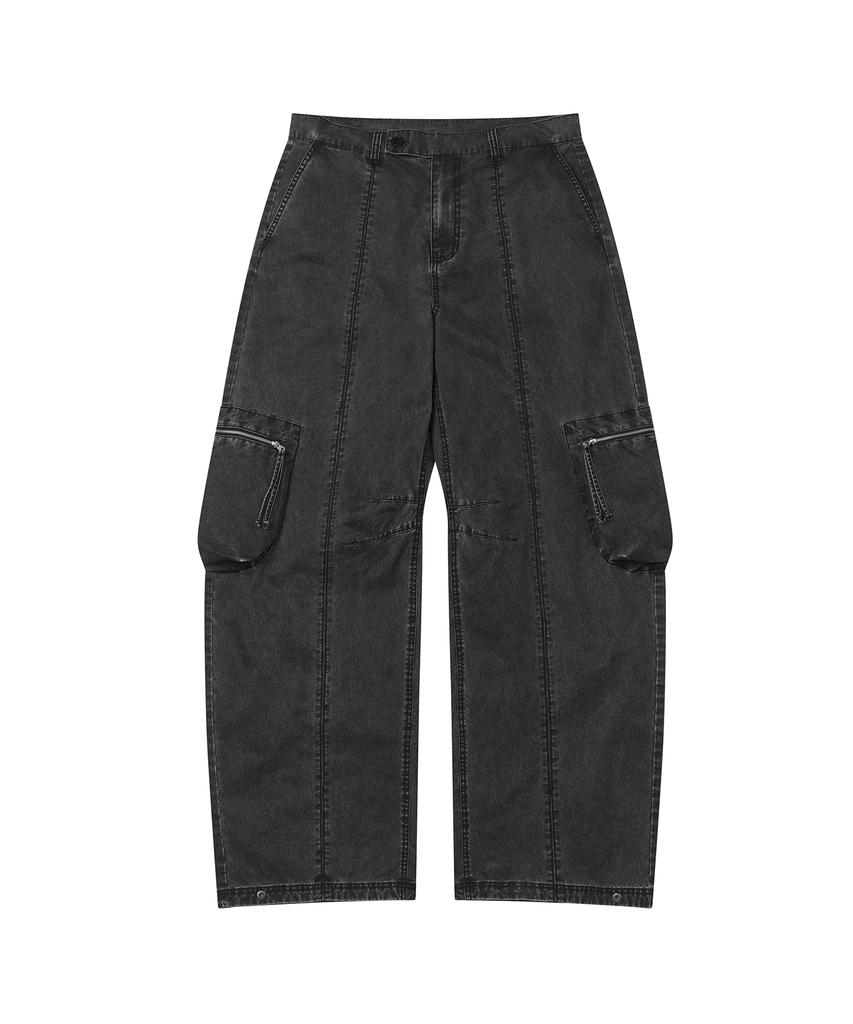Sekeonmonollogeu Washed Wide Cargo Pants [Charcoal]_Sept082Charcoal