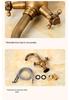 Antique Brass Double Handle Black Bathroom Faucet