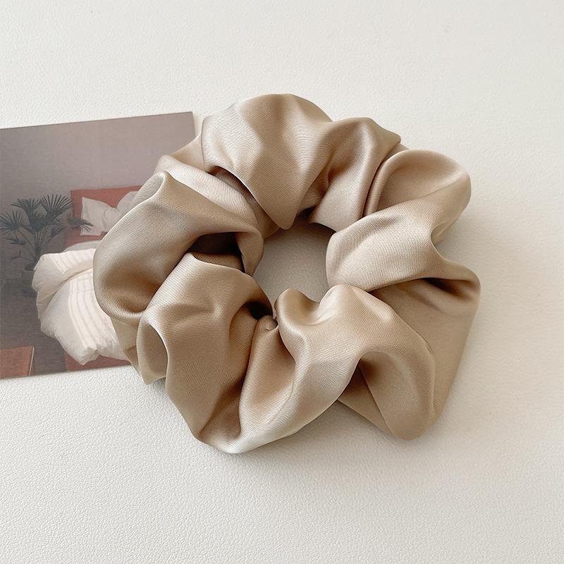 Korean Satin Scrunchie: French Retro Solid Color 15CM Classic Imitation Silk Hair Accessory