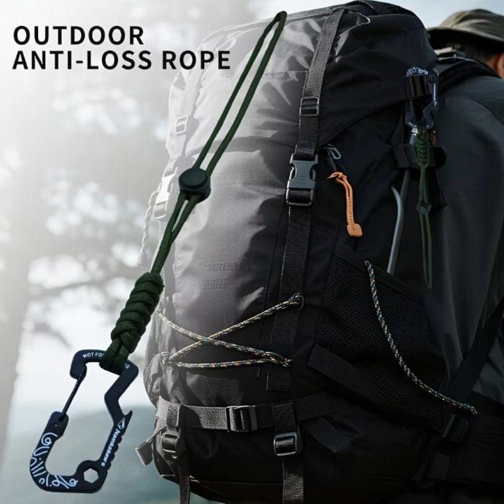 2Colors Anti-Loss Rope with Paracord Keychain Quick Hanging Buckle  for Camping Hiking