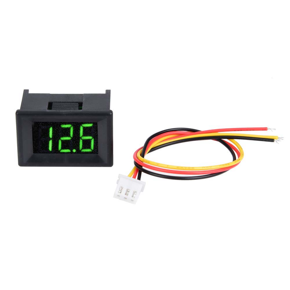 Digital Voltmeter 0.36inch Three Wire DC 0 100V LED Display Voltage Meter Waterproof (Green)