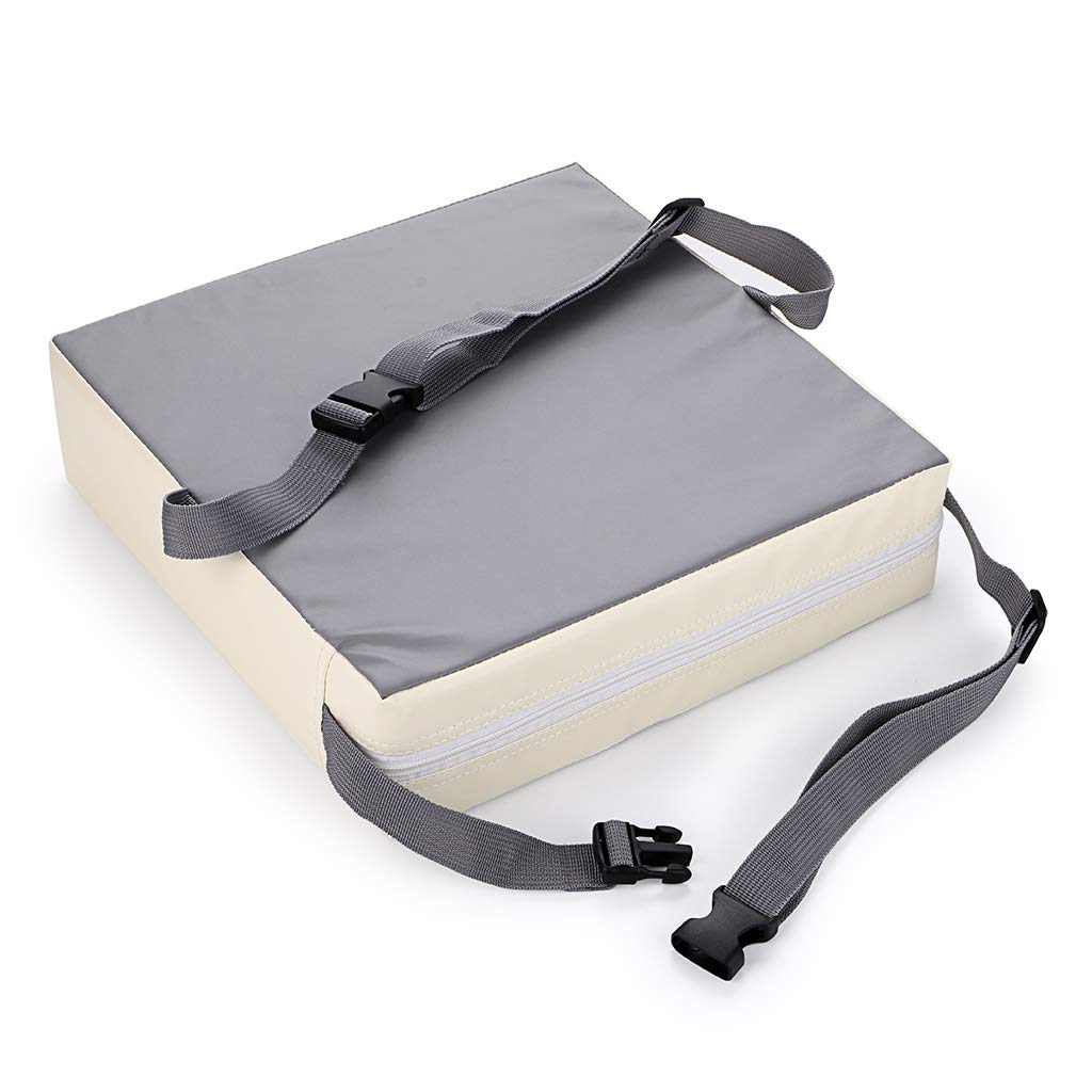 

Sumnacon Children s Dining Cushion, Seat Cushion, Adjustable Height Chair Cushion with Drawstring (Gray + Beige)