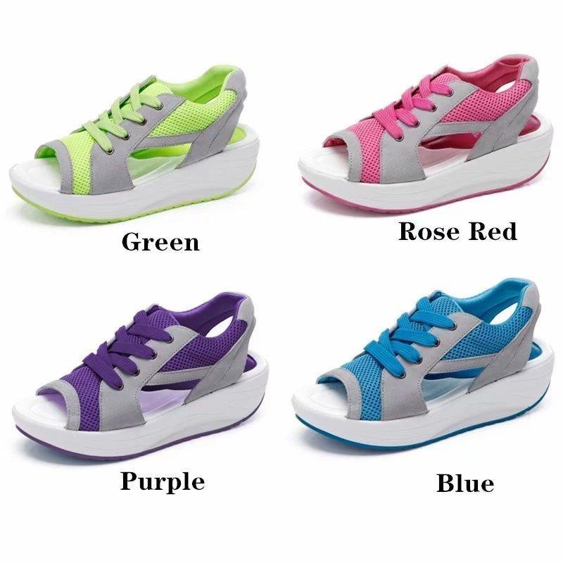 Summer Women Shoes Flat Platform Wedges Sandals Breathable Fashion Casual Shoes Woman Ladies Tennis Open Toe