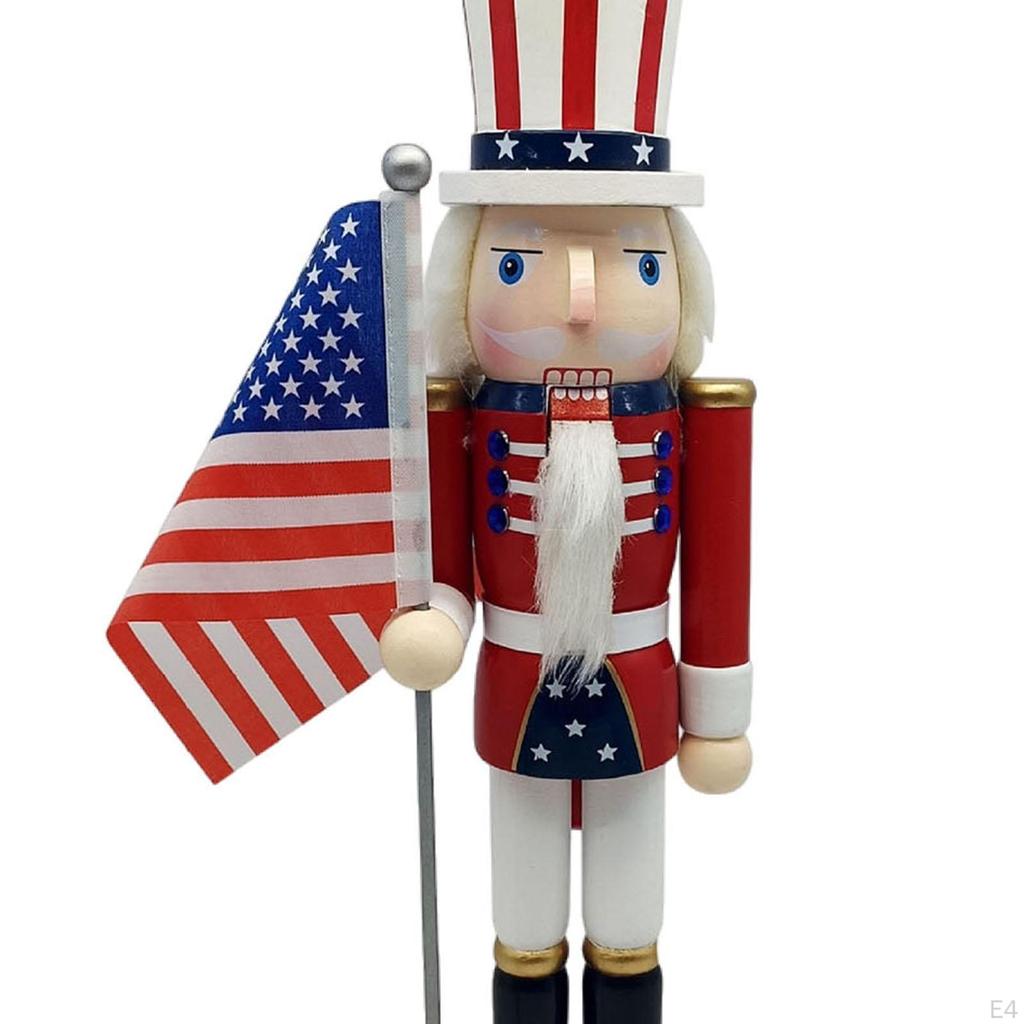 Wood Nutcracker Table Ornament Decorative Traditional for Home Party Office