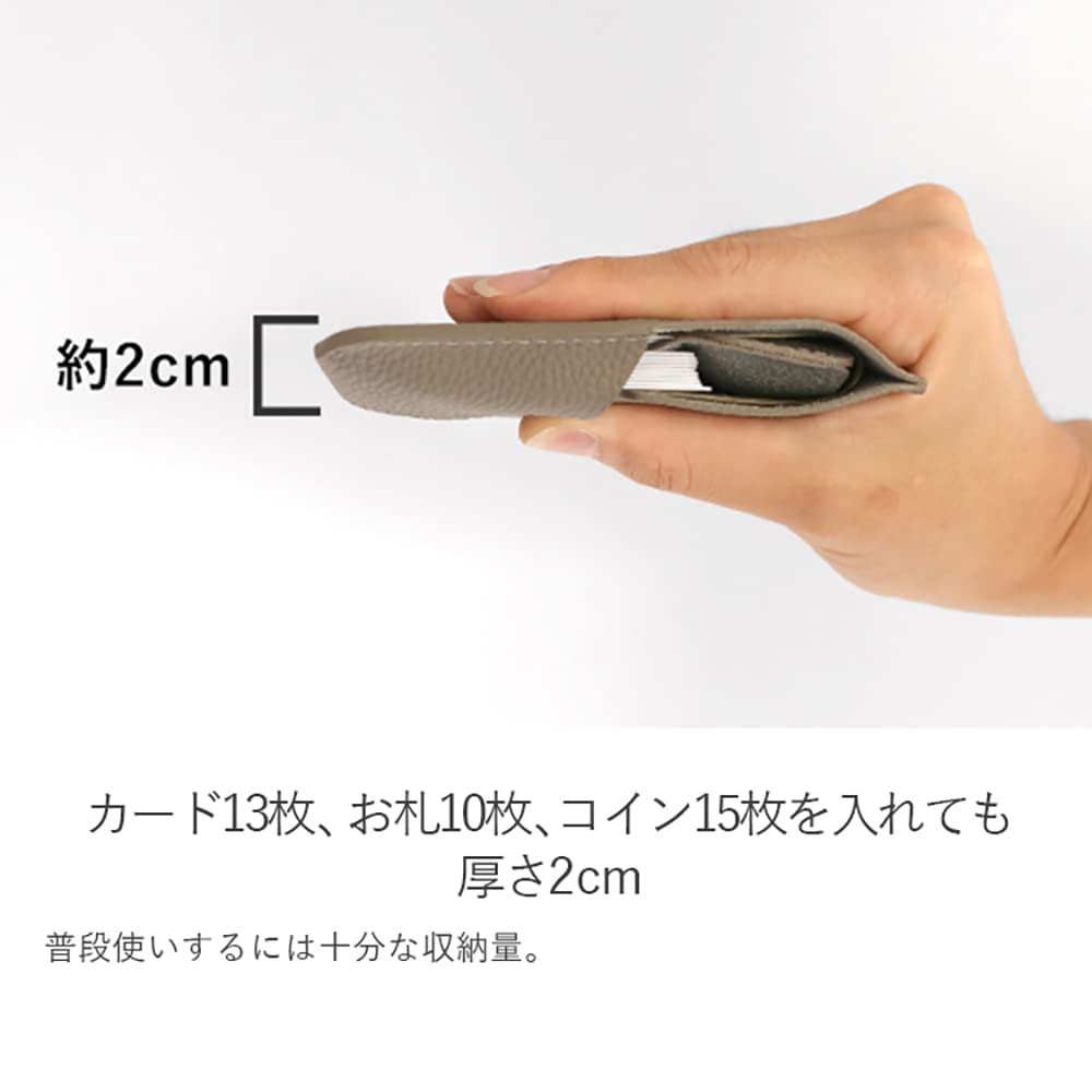 Wallet Taupe Genuine Leather Antibacterial Mini Wallet Leather Business [HUKURO] Bi-fold -JITAN vibrant- Left-handed Men's Women's