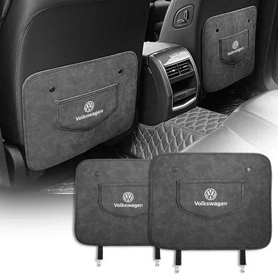 B6 VW Pour Volkswagen Cuir PU Tapis Anti-Coup de Pied pour Voiture Housse de Protection de Dossier de Siège Auto Pour VW GTI Polo Golf Passat Tiguan Arteon Toua