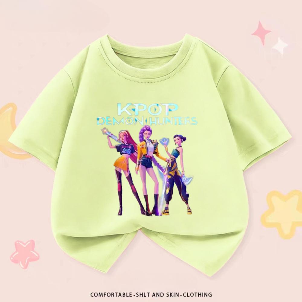 Kpop Dämonenjäger Kinderkleidung T-Shirts Sommer Neue Mode Beliebte Kurzarm Oberteile T-Shirt Kinderkleidung Lässige T-Shirts