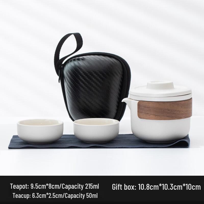 Portable Ceramic Travel Tea Set with Carry Bag