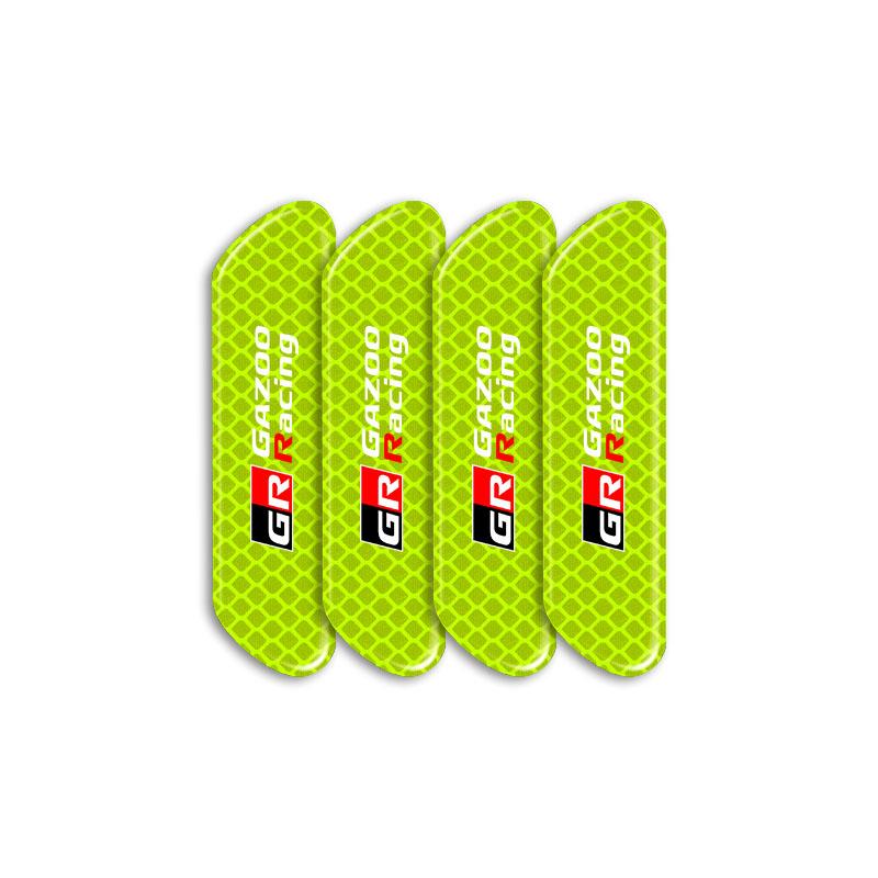 4PCS Car Door Safety Warning Reflective Mark 3D Sticker Car Accessories for Toyota GR Trd Camry Corolla Yaris Chr Auris Avensis T25