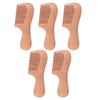 5Pcs Wood Wooden Hair Comb Ergonomic Handle Prevent Slip Lightweight Portable Close Tooth Peach