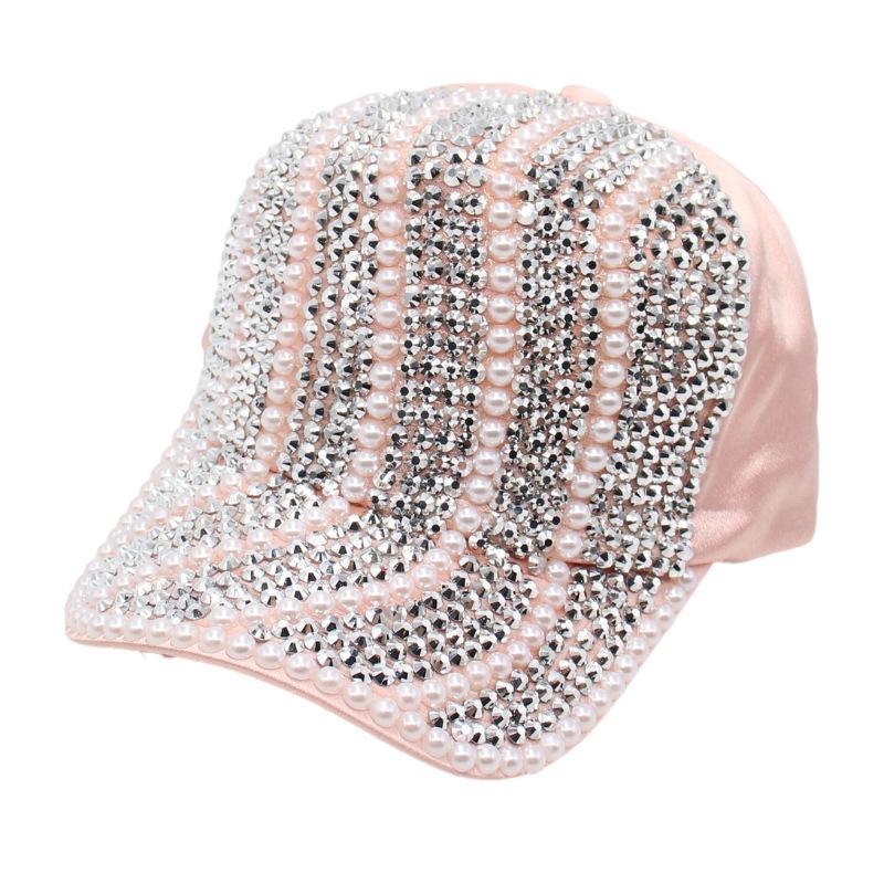 Hat Female Cap Casual Rhinestone Baseball Cap Flash Diamond Sun Hat Handmade Light Board Hat Tide