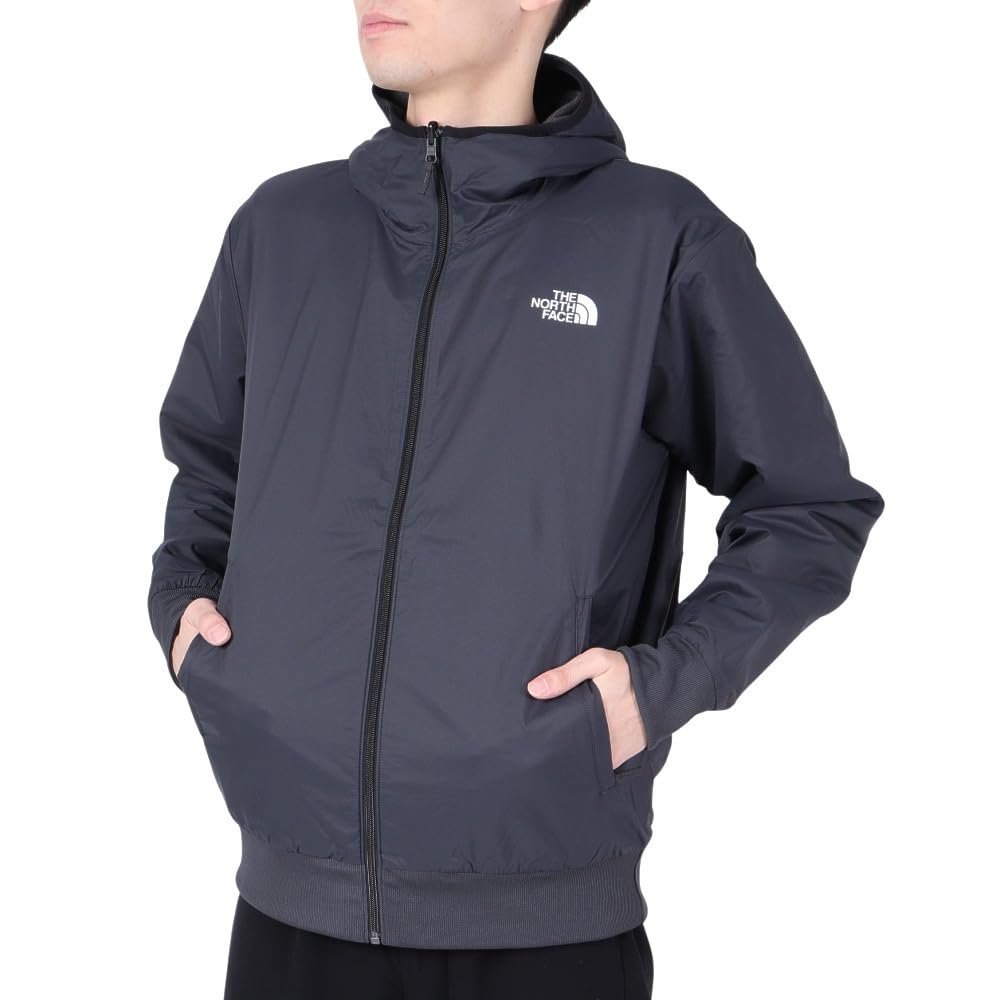The North Face Reversible Tech Air Asphalt Size XL Men's Hoodie, Stretch, Anti-Static, Gray/Mixed Charcoal,