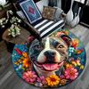 Pitbull Round Area Rug,Carpet Rug for Living Room Bedroom Sofa Playroom Decor,Non-slip Floor Mat