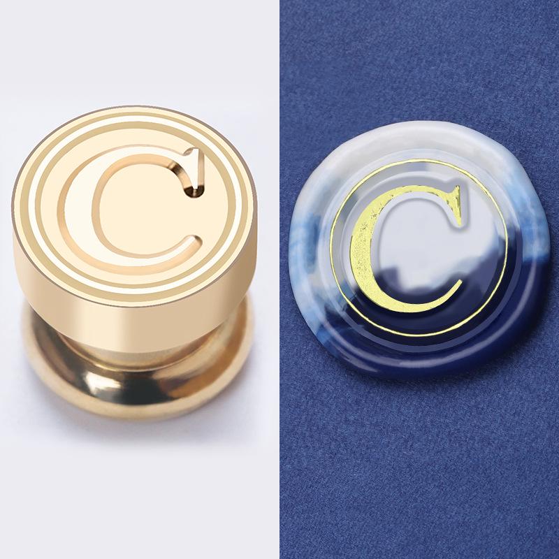 Mini Bamboo-Handled Stamp: 1.5cm Copper Head In Regular Script with Sealing Wax