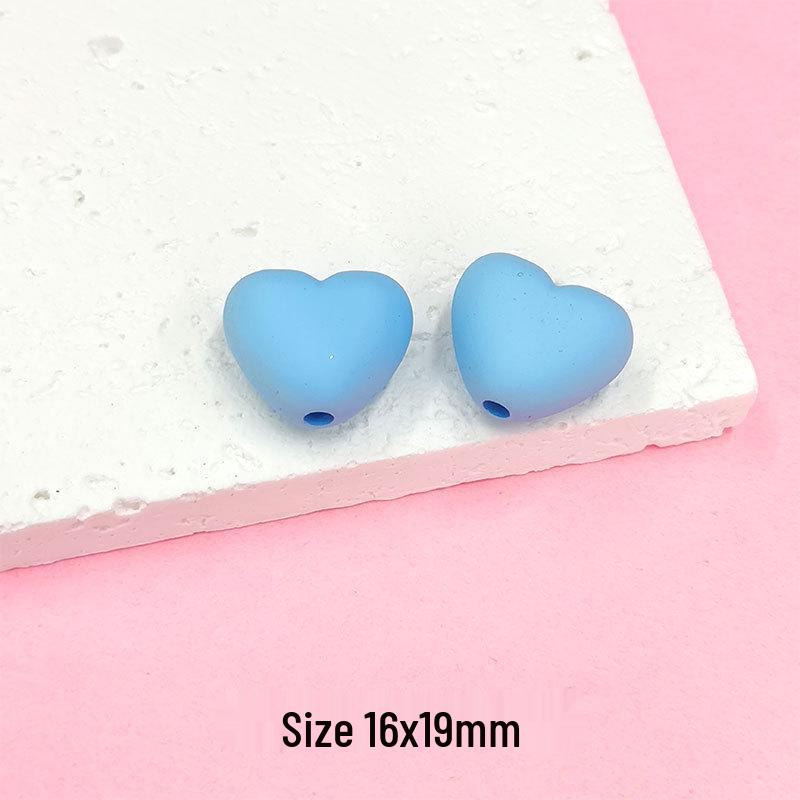 Perles Macaron Cœur - Cœur Pêche en Caoutchouc Tactile pour Collier, Bracelet et Accessoires de Cheveux DIY (E18)