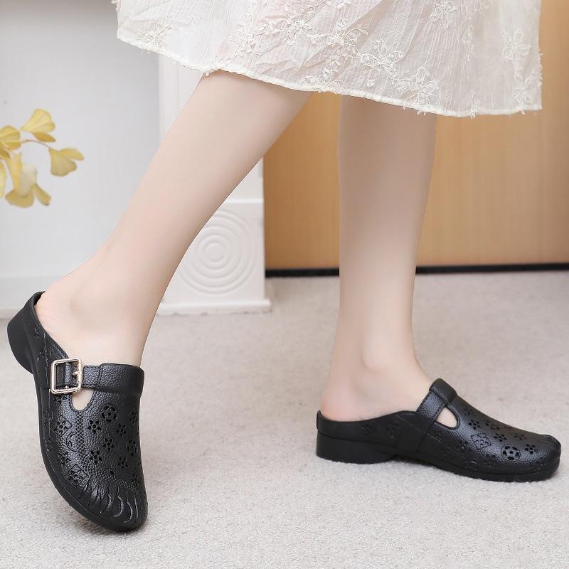 Women's Summer Breathable Sweet Sandals Thick Soft Sole Fashion Beach Slides Anti-Slip Open-Toe Outdoor Shoes