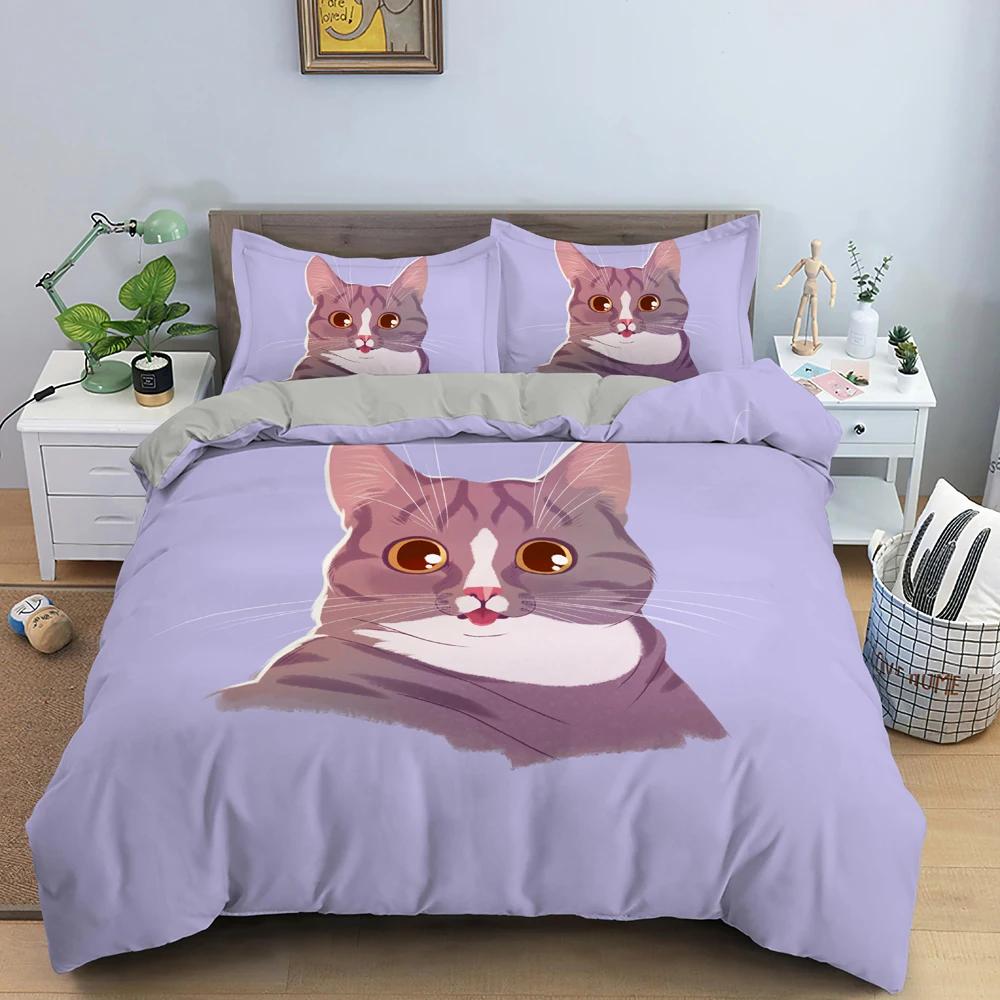 Canadian Sphynx Cat Duvet Cover King Queen Lovely Pet Kitty Bedding Set Kids Teens Adults Cute Animal Soft Polyester Quilt Cover